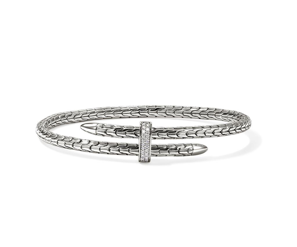 Spear Silver Diamond Cuff